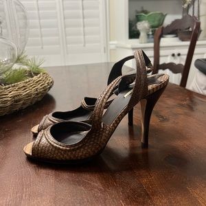 Leather snakeskin heels